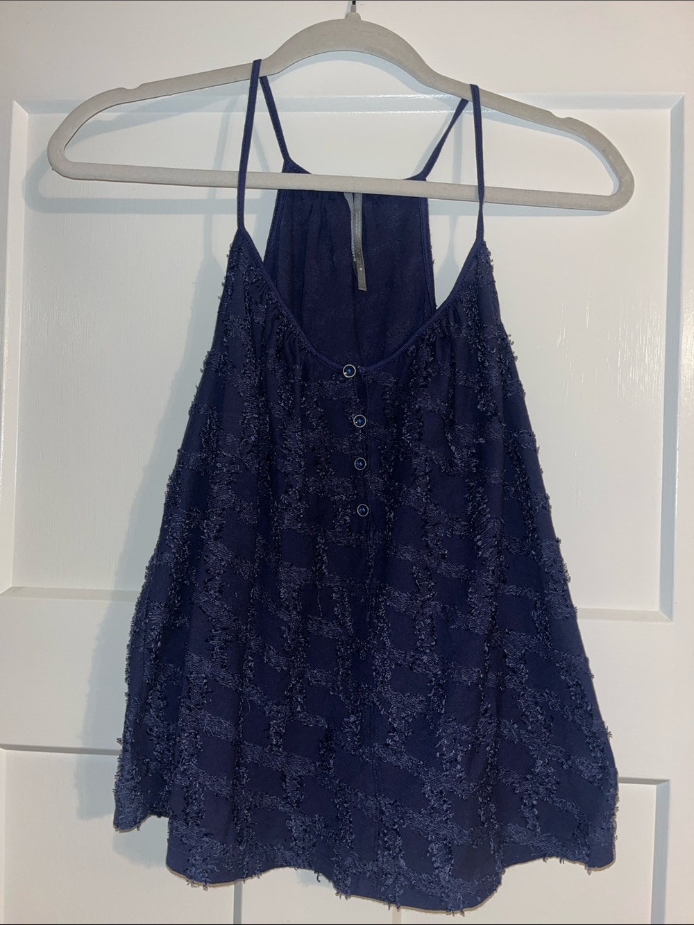Anthropologie Navy Textured Spaghetti-Strap Camisole